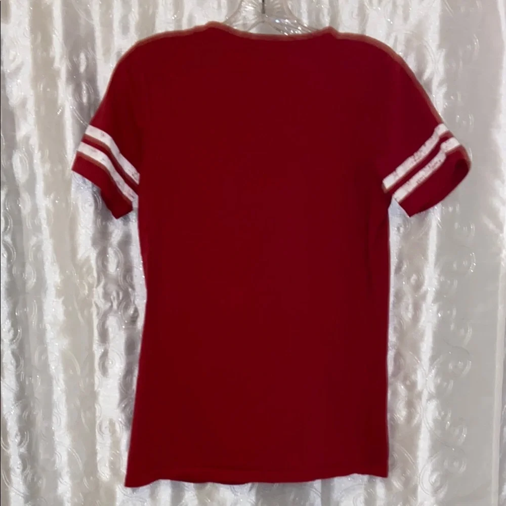 USC Trojans Authentic Apparel Women's Red V-Neck Top Size Small 🔥 B1